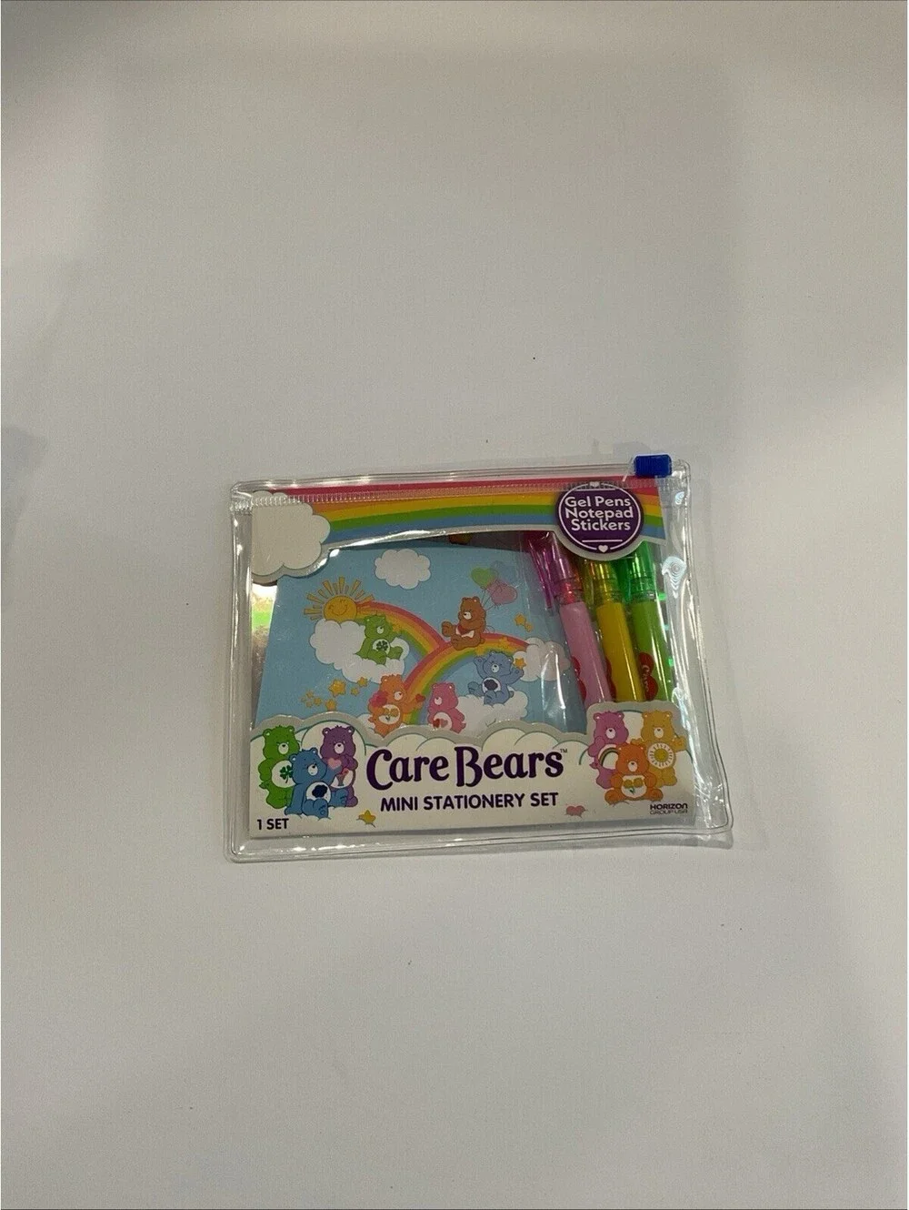 2 New Care Bears mini stationary sets gel pens notepads & stickers